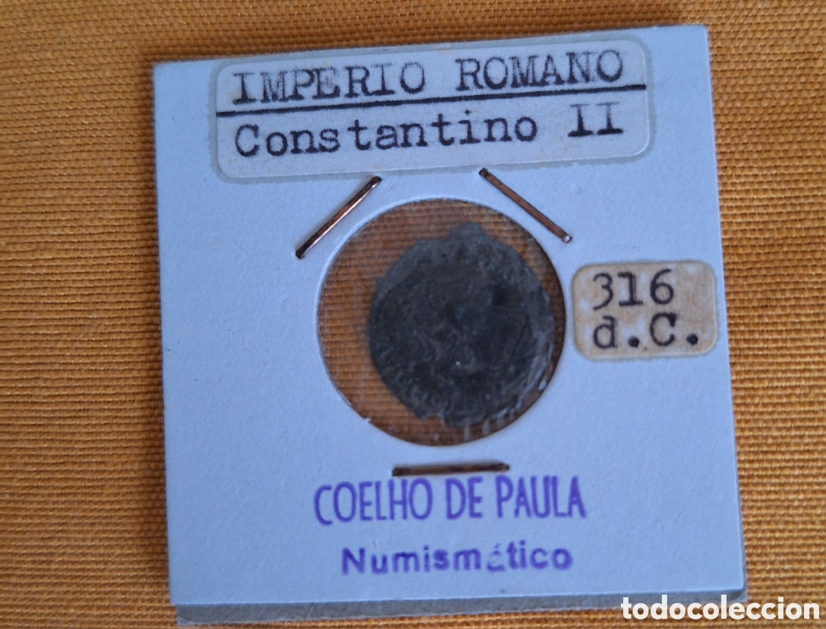Antig&uuml;edades: Moneda Imperio Romano Constantino II 316 d.C.