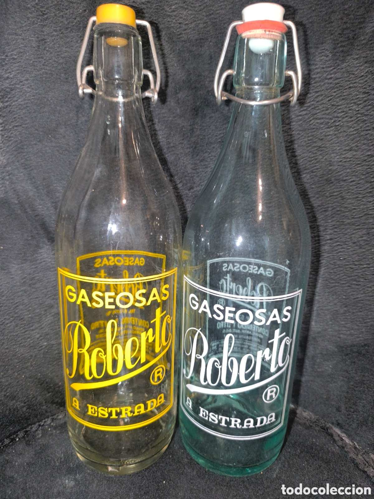 Antig&uuml;edades: Lote botellas antiguas de gaseosa