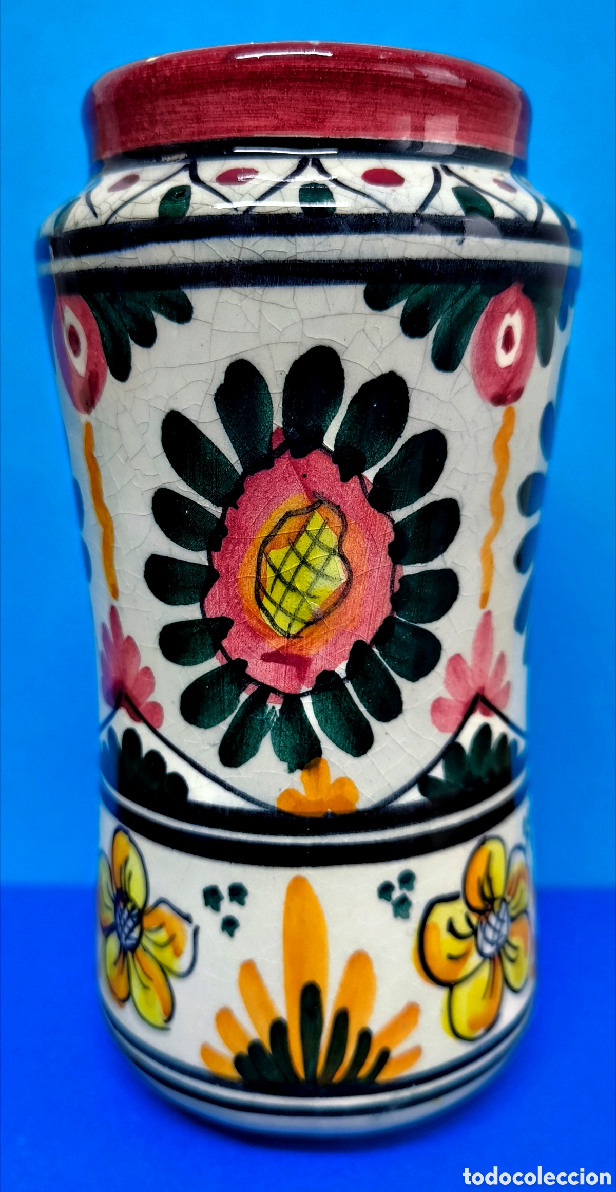 Antig&uuml;edades: ALBARELO CER&Aacute;MICA ANTIGUO ALTURA 18 cm.