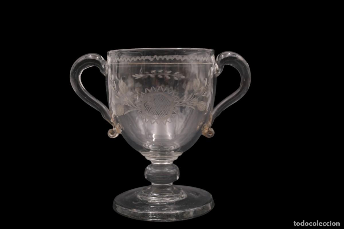 Antig&uuml;edades: copa de cristal transparente, principios del siglo XX,
