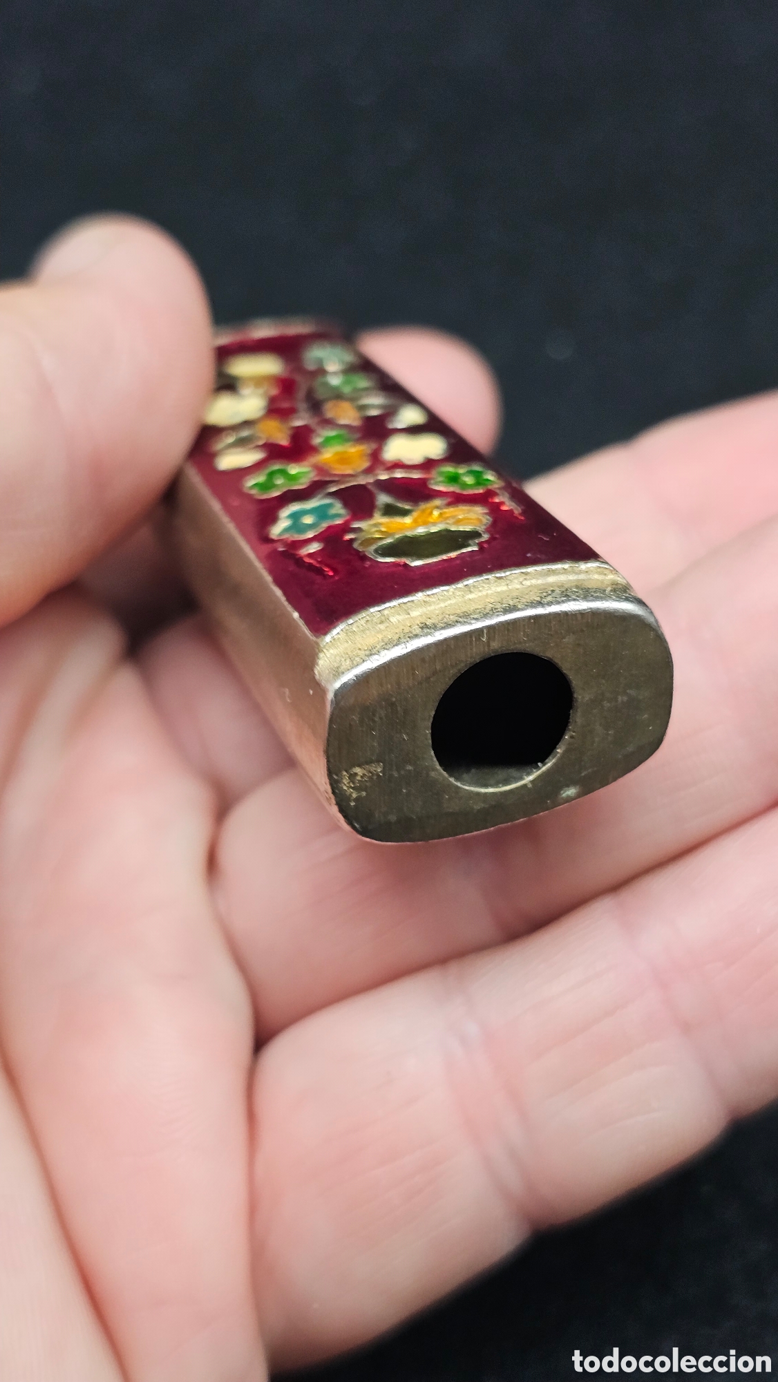 Antig&uuml;edades: Funda para mechero con esmaltes..... - Foto 4