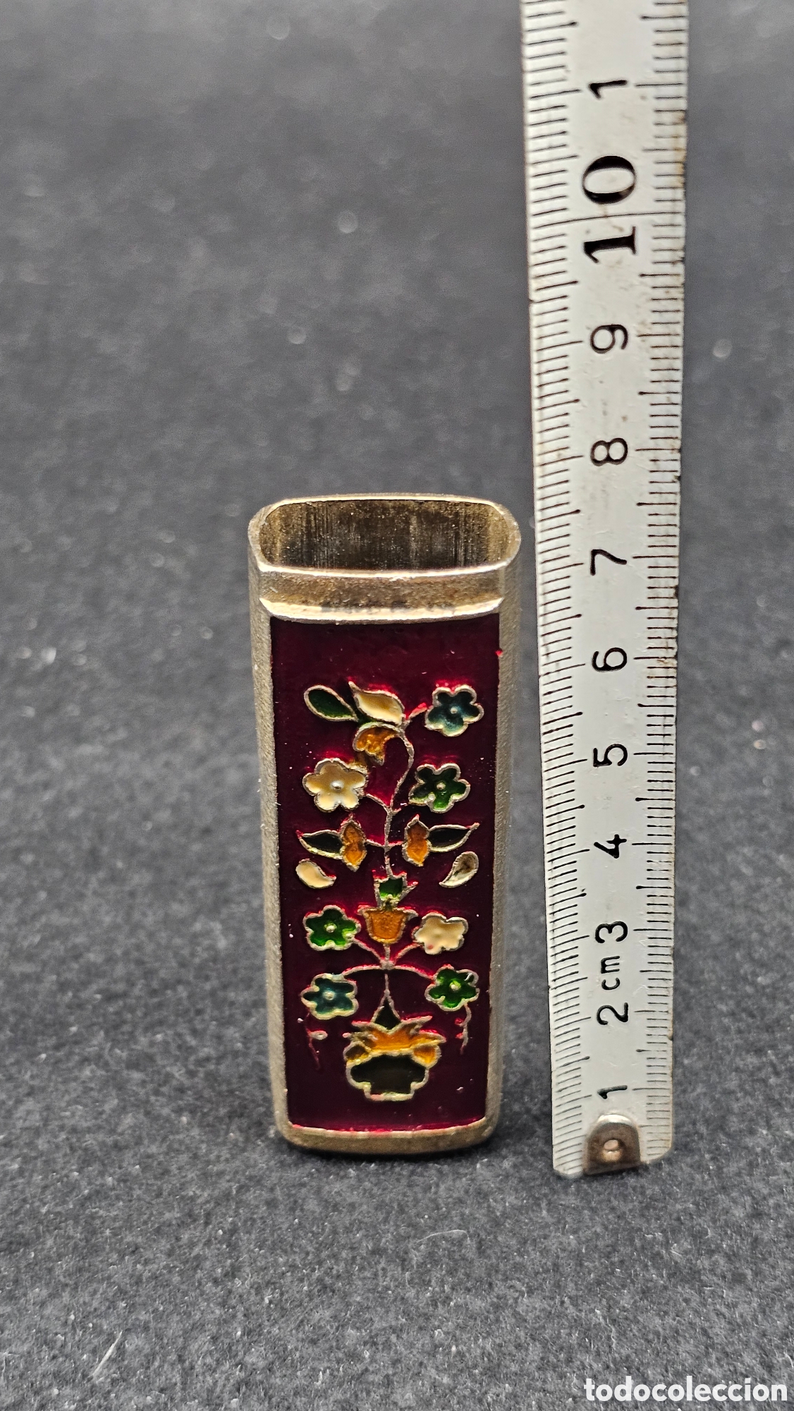 Antig&uuml;edades: Funda para mechero con esmaltes..... - Foto 6