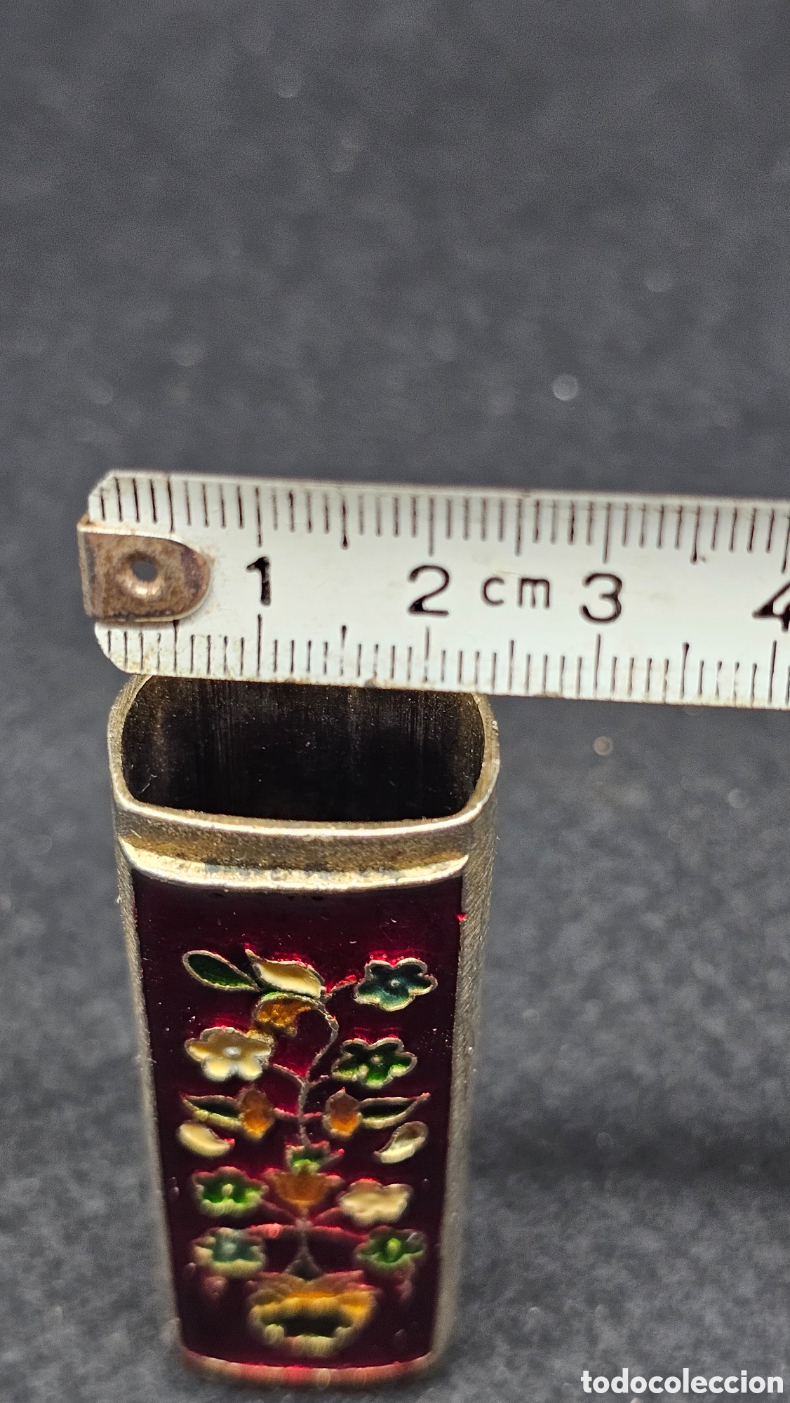 Antig&uuml;edades: Funda para mechero con esmaltes..... - Foto 7