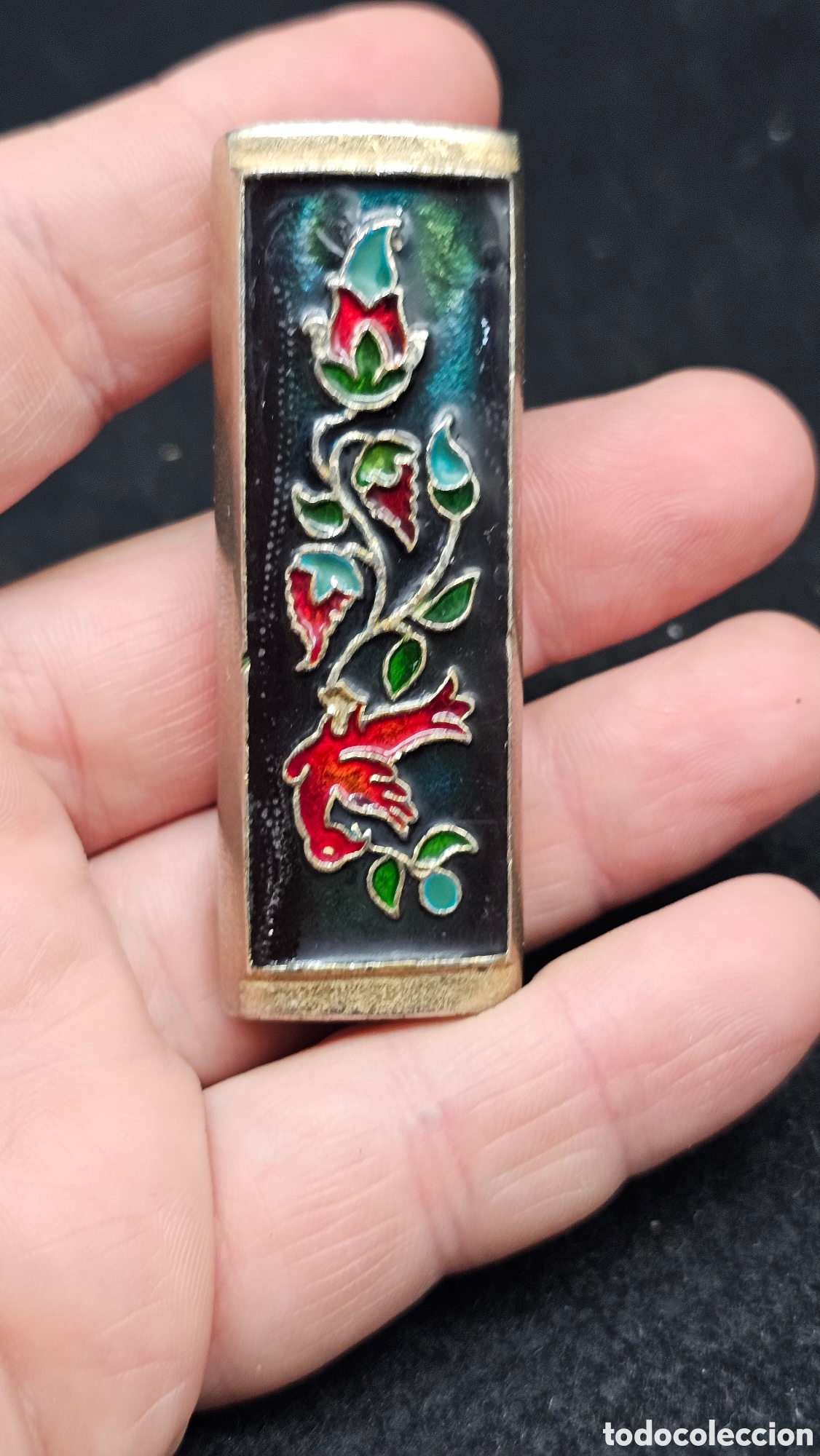 Antig&uuml;edades: Funda para mechero con esmaltes..... - Foto 1