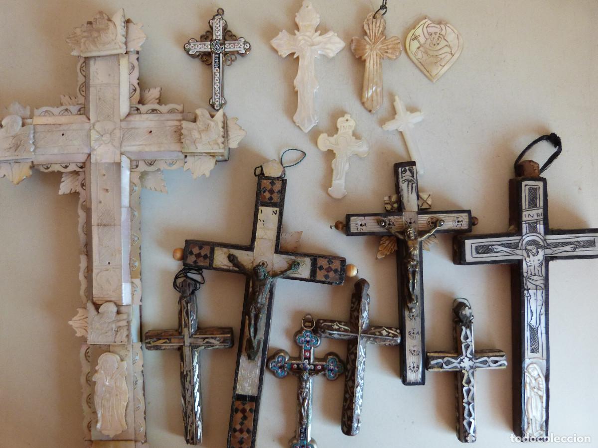 Antig&uuml;edades: CRUCIFIJOS Y OBJETOS RELIGIOSOS,MAYORIA XIX, DE JERUSALEM, MADERA-NACAR-METAL