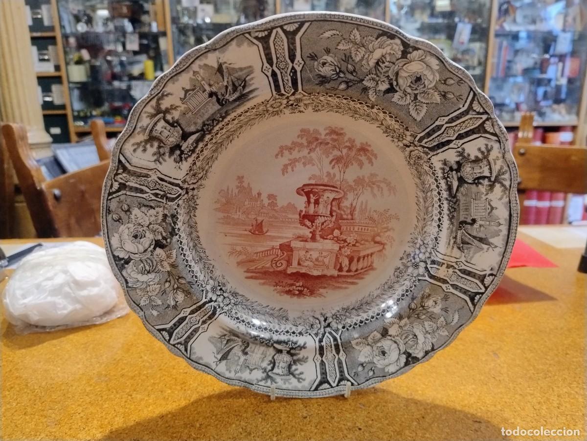 Antig&uuml;edades: Raro plato sopero serie G&oacute;ndola a dos colores o bicolor muy raro.