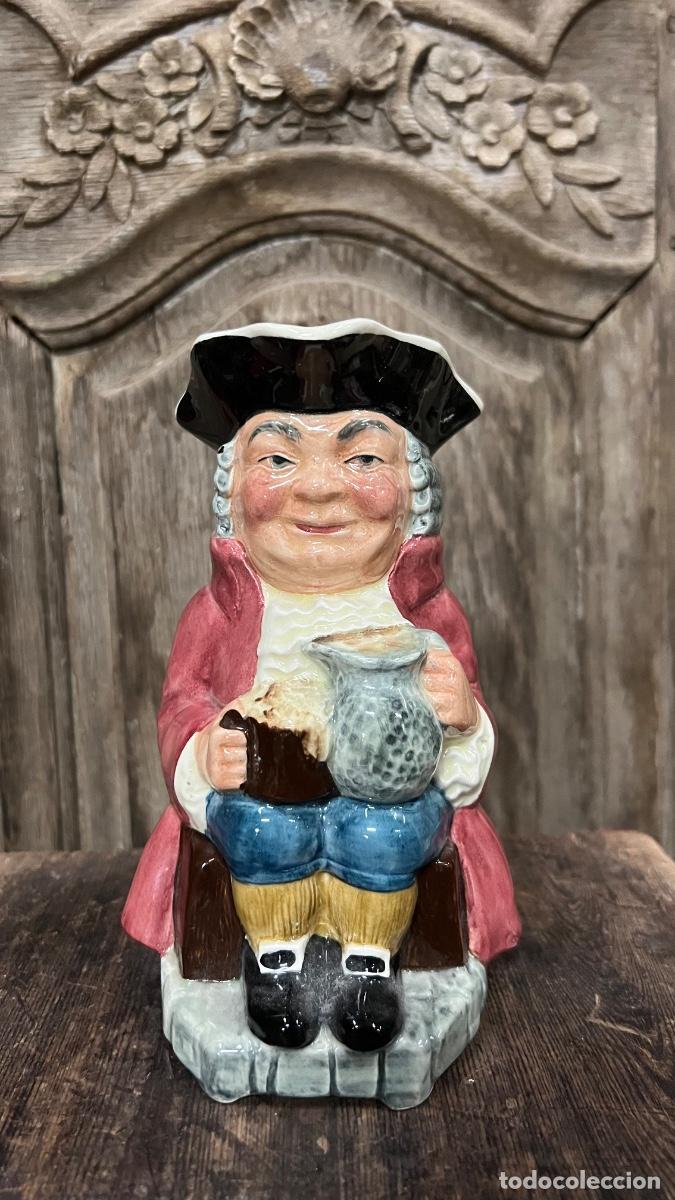 Antig&uuml;edades: Jarra de loza inglesa staffordshire Toby jug england 19cms