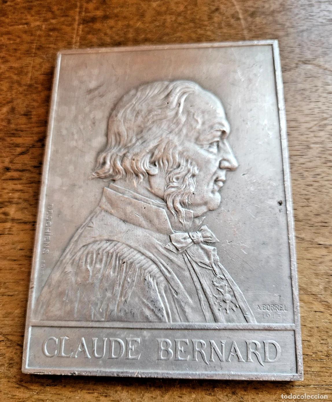Antig&uuml;edades: PLAQUE MEDAILLE CLAUDE BERNARD GRAVEUR BORREL 1913 DESCHIENS EDITEURS