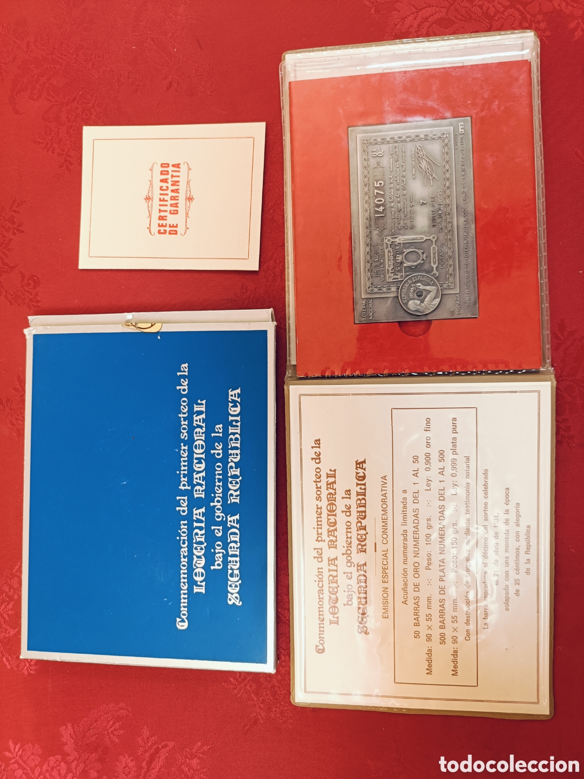 Antig&uuml;edades: LINGOTE PLATA PURA 999 . 150 GRAMOS . PRIMER SORTEO LOTERIA NACIONAL . II REPUBLICA. NUMERADO