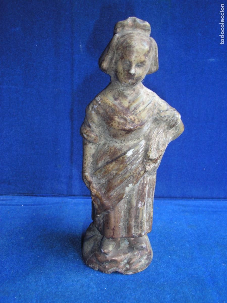 Antig&uuml;edades: FIGURA BISCUIT DAMA POLICROMADA - Foto 1