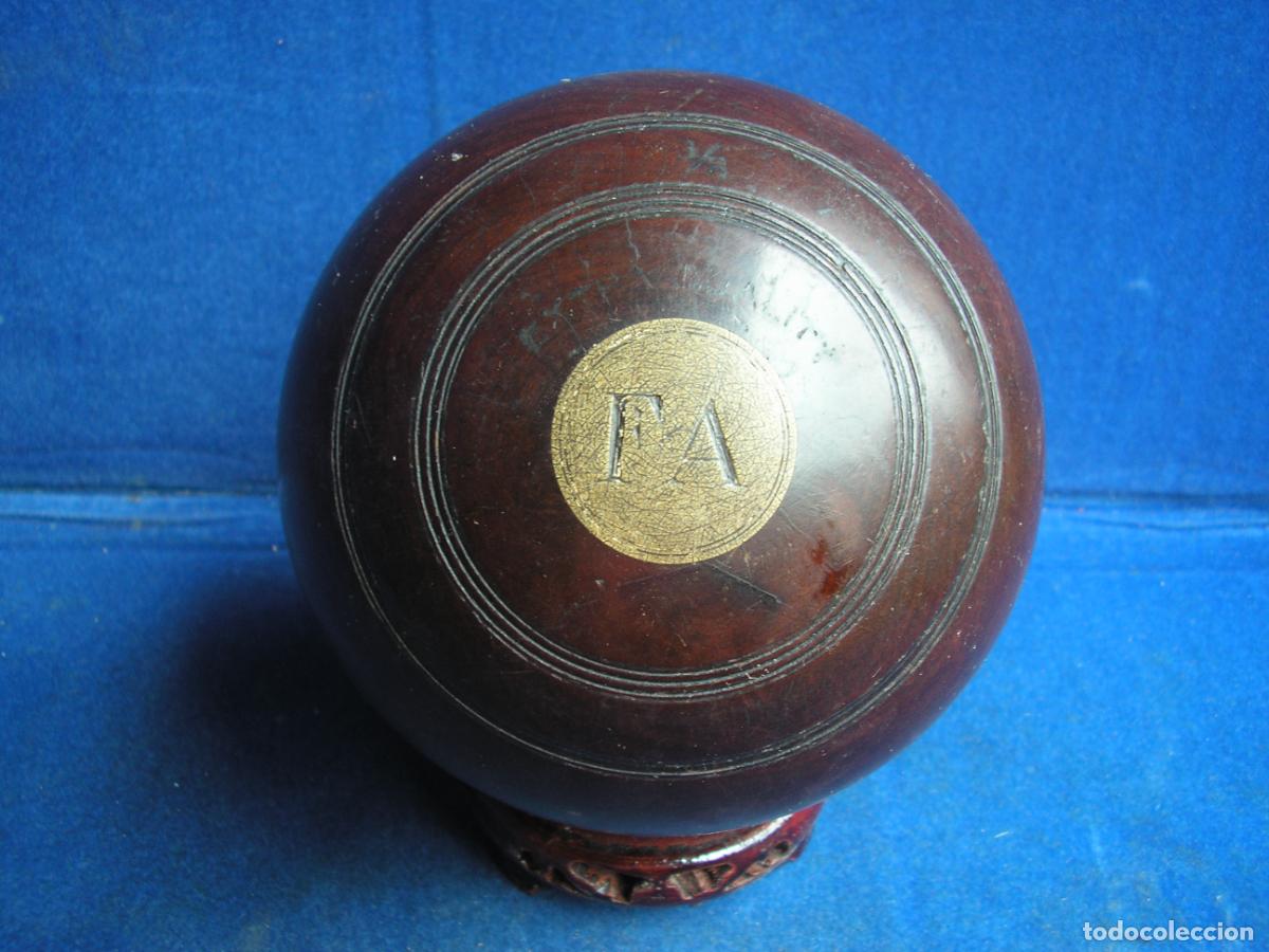 Antig&uuml;edades: BOLA MADERA JUEGO DE BOLOS O PETANCA