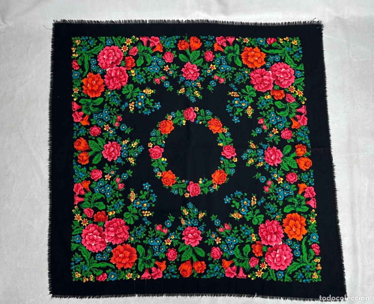 Antig&uuml;edades: Antiguo pa&ntilde;uelo de merino estampado