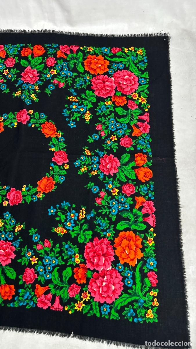 Antig&uuml;edades: Antiguo pa&ntilde;uelo de merino estampado - Foto 3