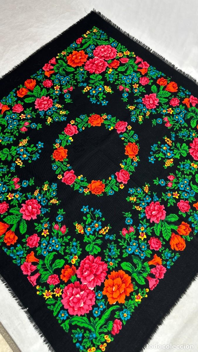 Antig&uuml;edades: Antiguo pa&ntilde;uelo de merino estampado - Foto 4