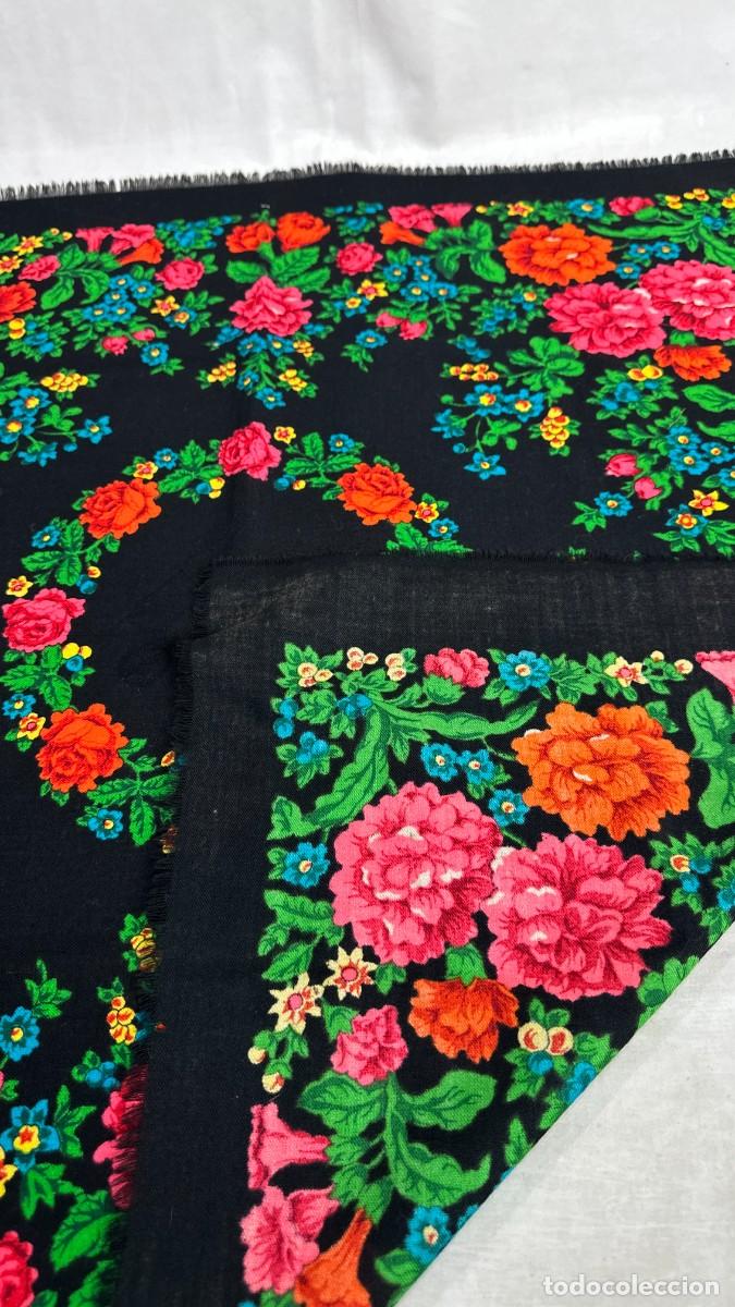 Antig&uuml;edades: Antiguo pa&ntilde;uelo de merino estampado - Foto 5