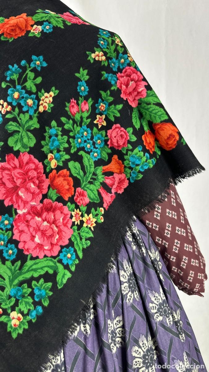Antig&uuml;edades: Antiguo pa&ntilde;uelo de merino estampado - Foto 8