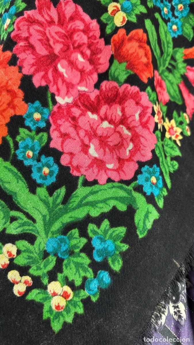 Antig&uuml;edades: Antiguo pa&ntilde;uelo de merino estampado - Foto 9