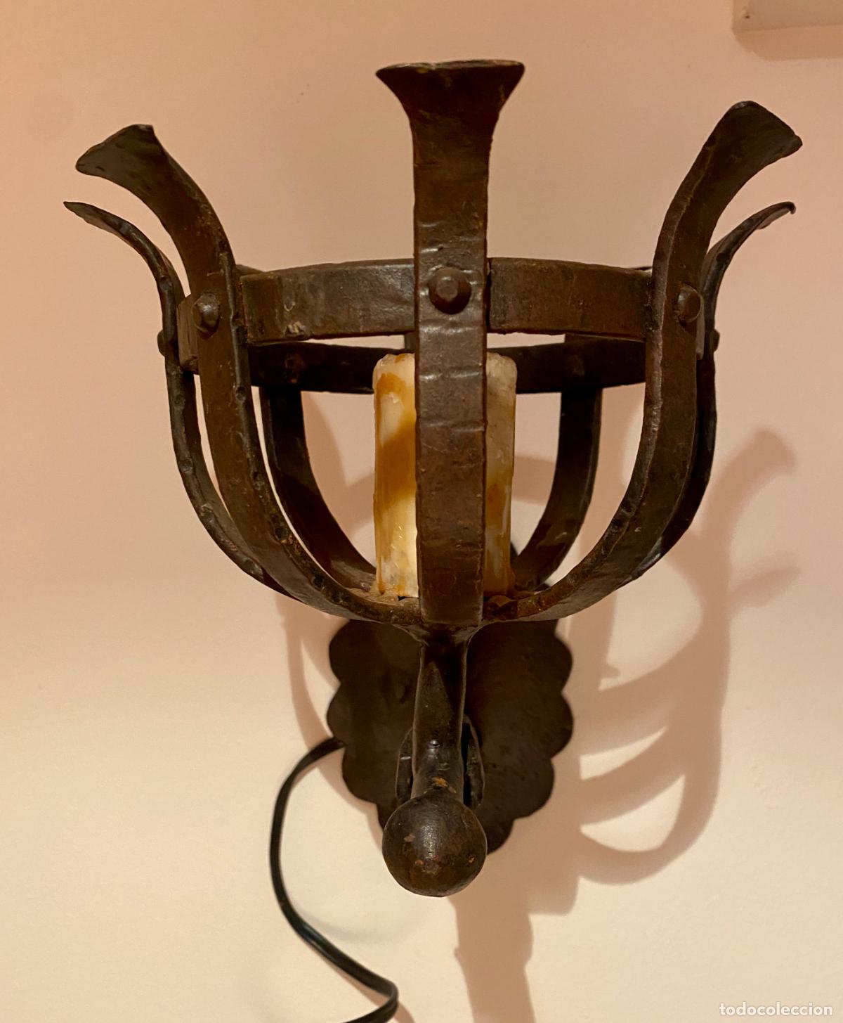 Antig&uuml;edades: APLIQUE ANTORCHA DE FORJA ESTILO MEDIEVAL - Foto 2