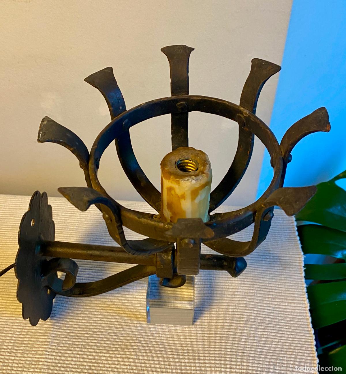 Antig&uuml;edades: APLIQUE ANTORCHA DE FORJA ESTILO MEDIEVAL - Foto 5