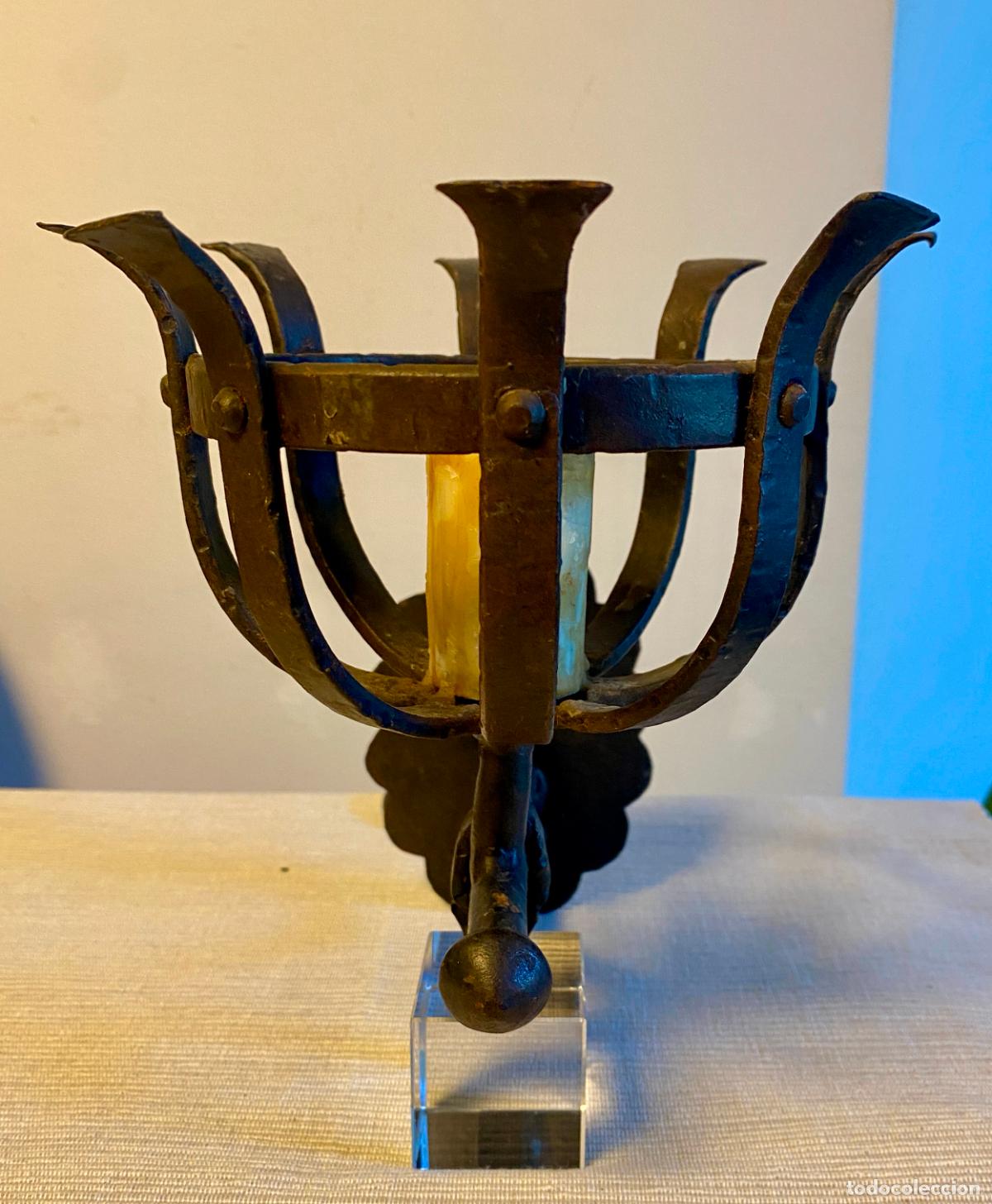 Antig&uuml;edades: APLIQUE ANTORCHA DE FORJA ESTILO MEDIEVAL - Foto 7