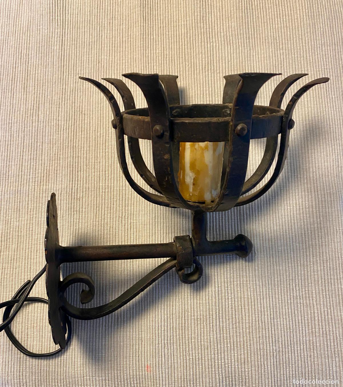Antig&uuml;edades: APLIQUE ANTORCHA DE FORJA ESTILO MEDIEVAL - Foto 9