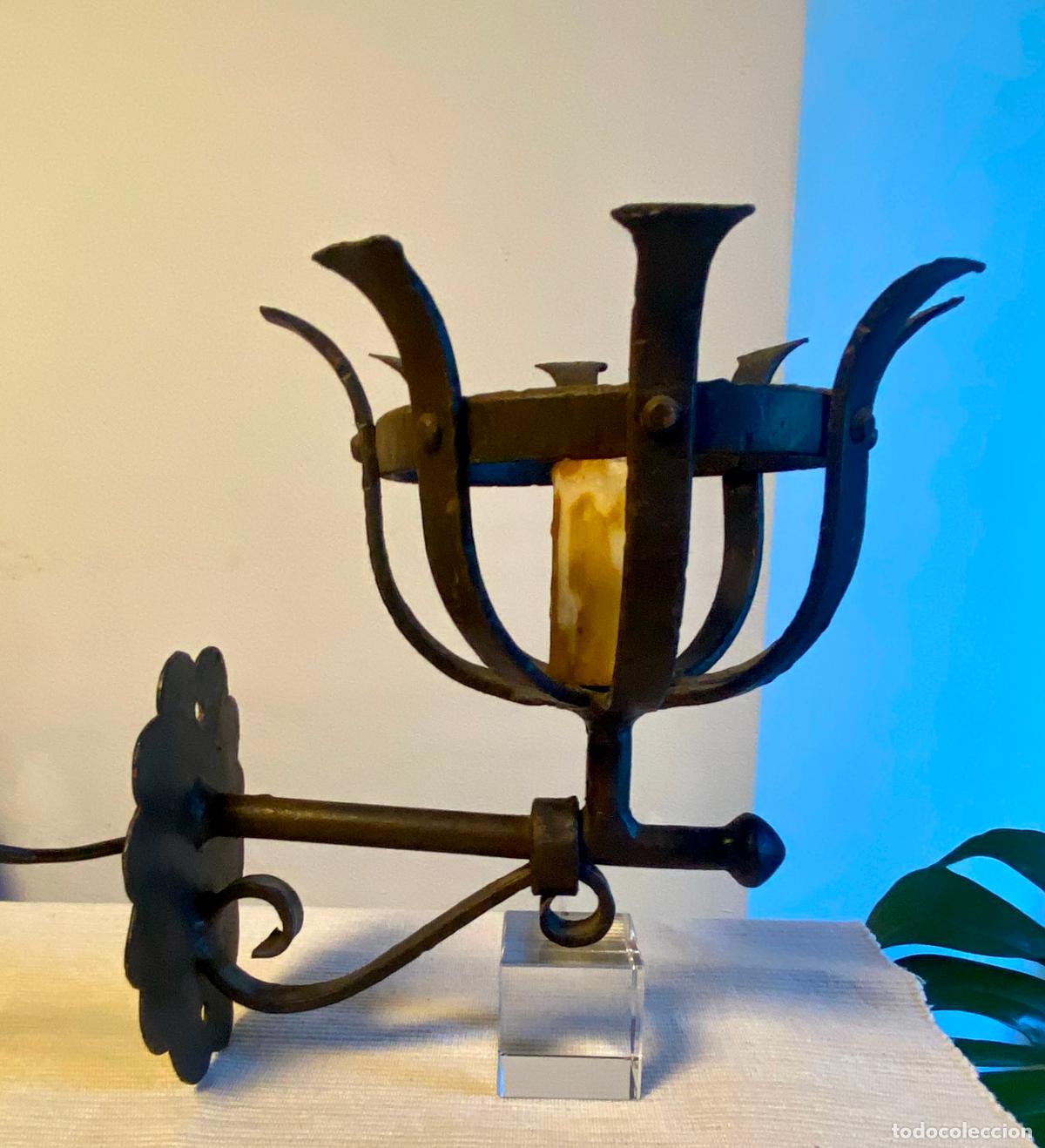 Antig&uuml;edades: APLIQUE ANTORCHA DE FORJA ESTILO MEDIEVAL