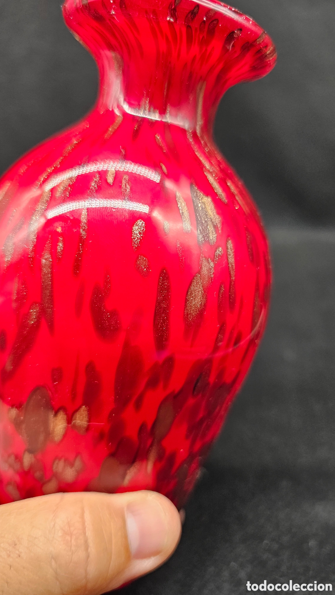 Antig&uuml;edades: Antiguo jarron de murano con polvo de oro - Foto 6