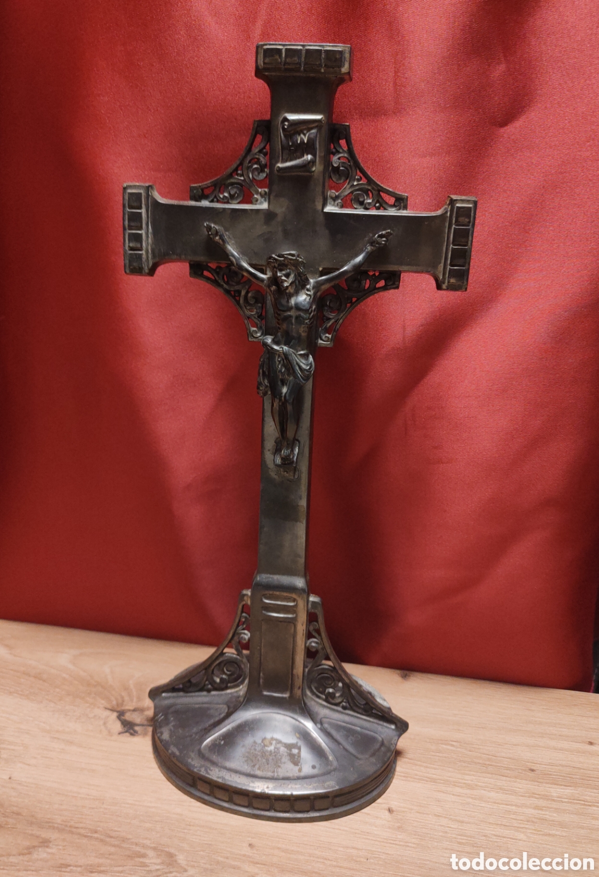 Antig&uuml;edades: Crucifijo de Altar Alem&aacute;n S. XIX - 40cm / 900g