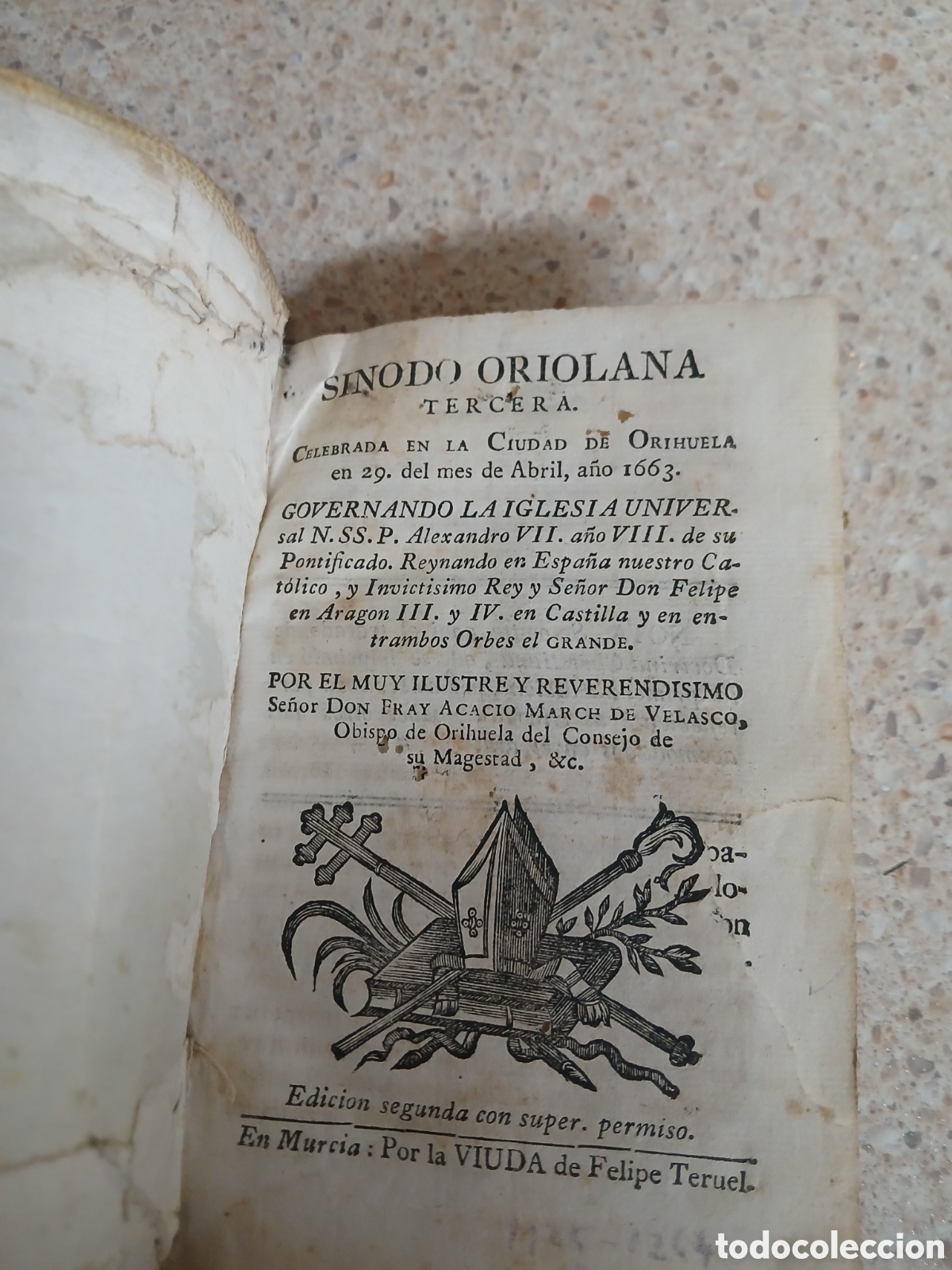 Antig&uuml;edades: LIBRO, SINODO ORIOLANO 1663 SEGUNDA EDICION. - Foto 3