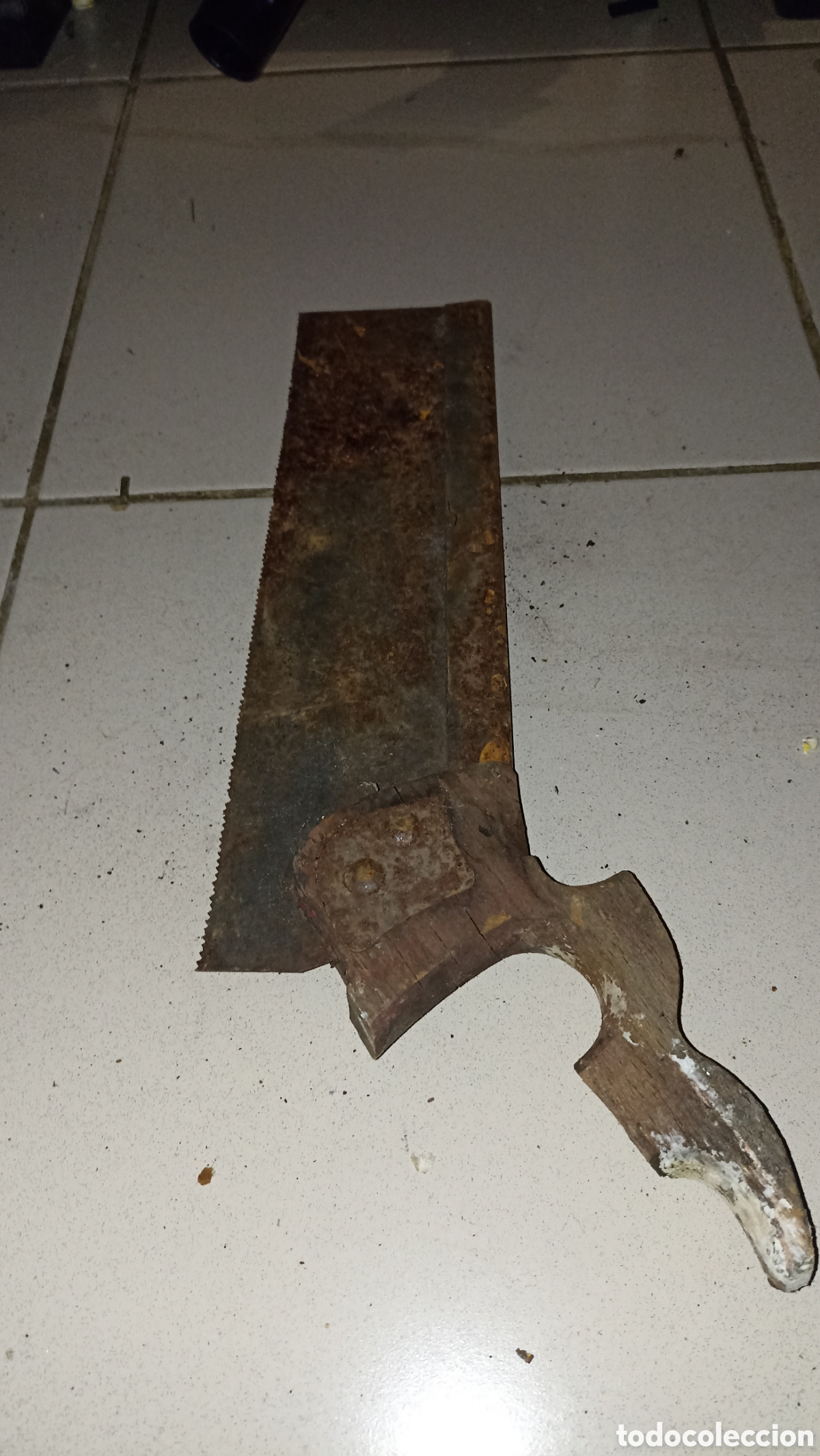 Antig&uuml;edades: &rdquo;Serrucho de costilla antiguo de ebanista - Mango de madera vintage para restauraci&oacute;n o decoraci&oacute;n&rdquo;
