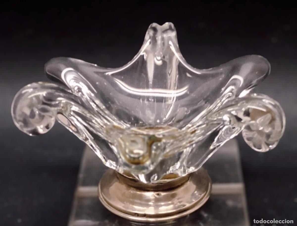Antiques: centro de mesa cristal de Murano con pie de plata de ley espa&ntilde;ola 925 estrella