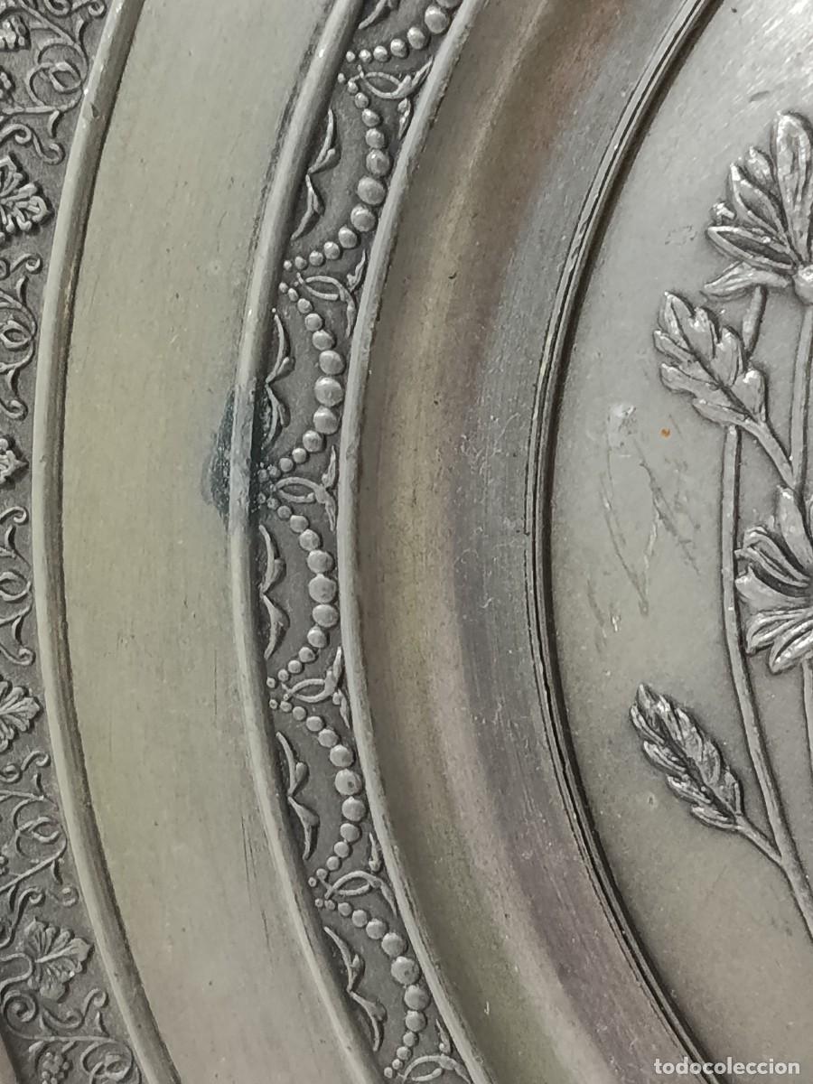 Antig&uuml;edades: PLATO ANTIGUO DE METAL PLATEADO. - Foto 3
