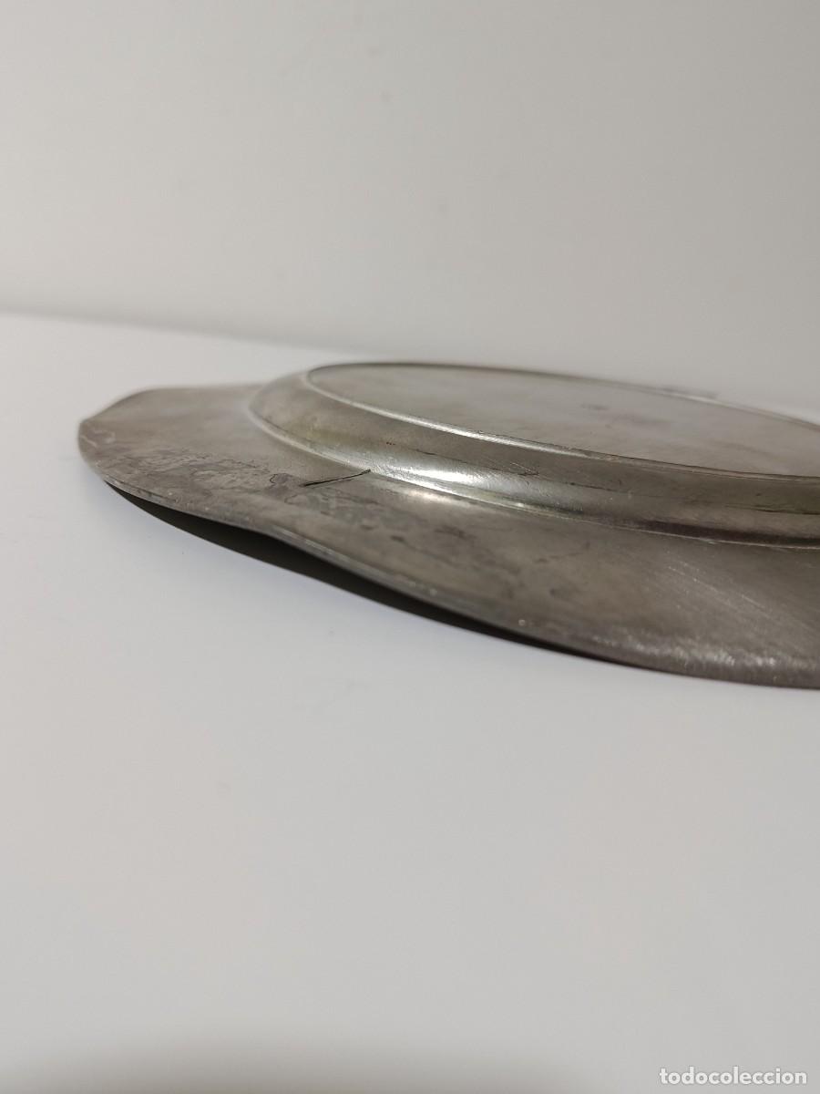 Antig&uuml;edades: PLATO ANTIGUO DE METAL PLATEADO. - Foto 4