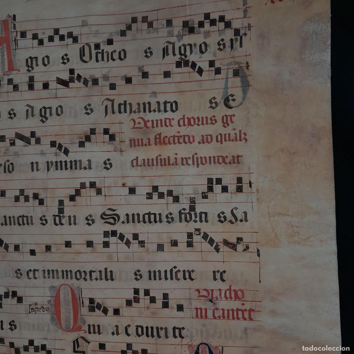 Antig&uuml;edades: LIBRO DE CORO LIT&Uacute;RGICO. PERGAMINO Y PAPEL. SIGLO XVIII - Foto 7