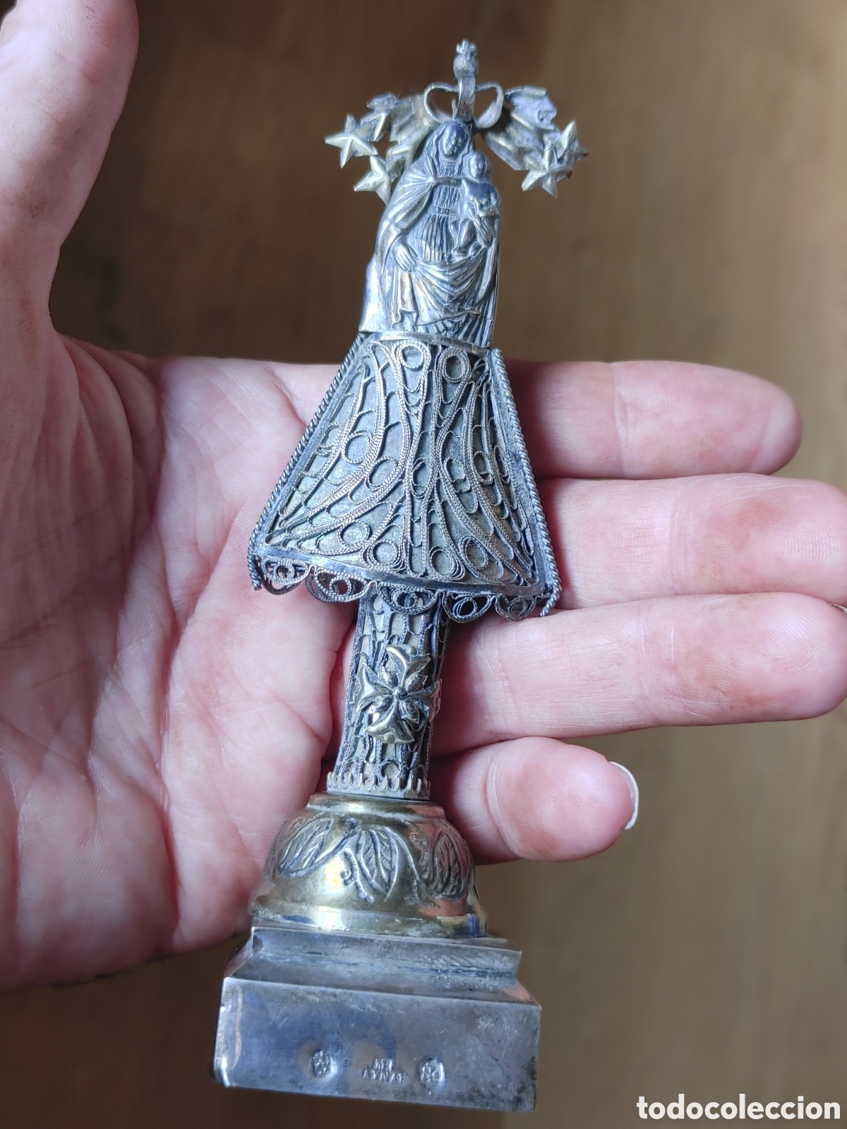 Antig&uuml;edades: Virgen del Pilar. En plata punzonada - Foto 2