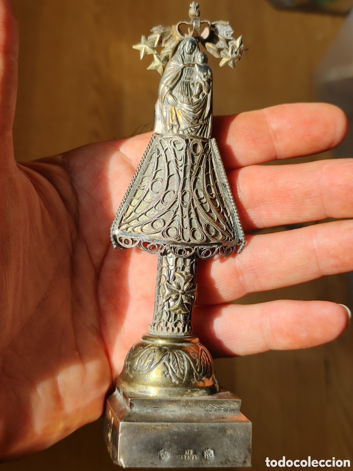 Antig&uuml;edades: Virgen del Pilar. En plata punzonada - Foto 8
