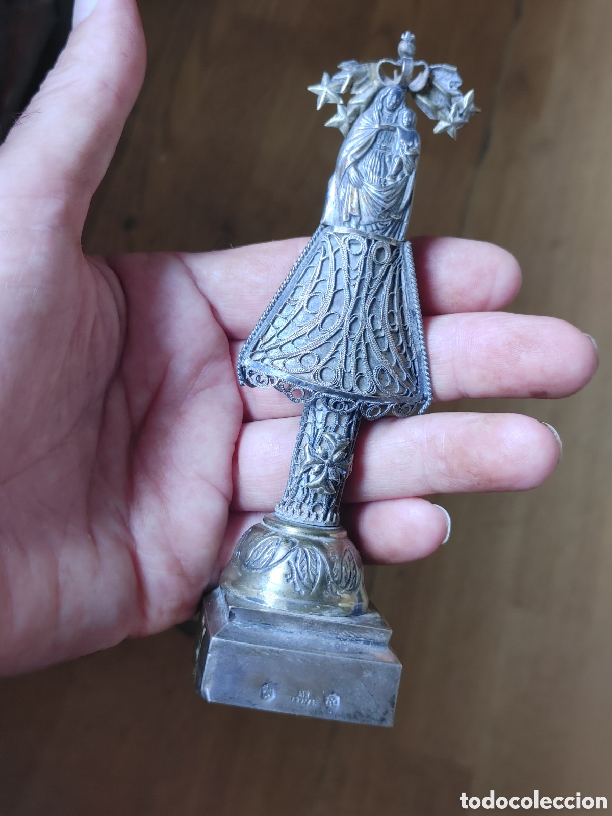 Antig&uuml;edades: Virgen del Pilar. En plata punzonada - Foto 1