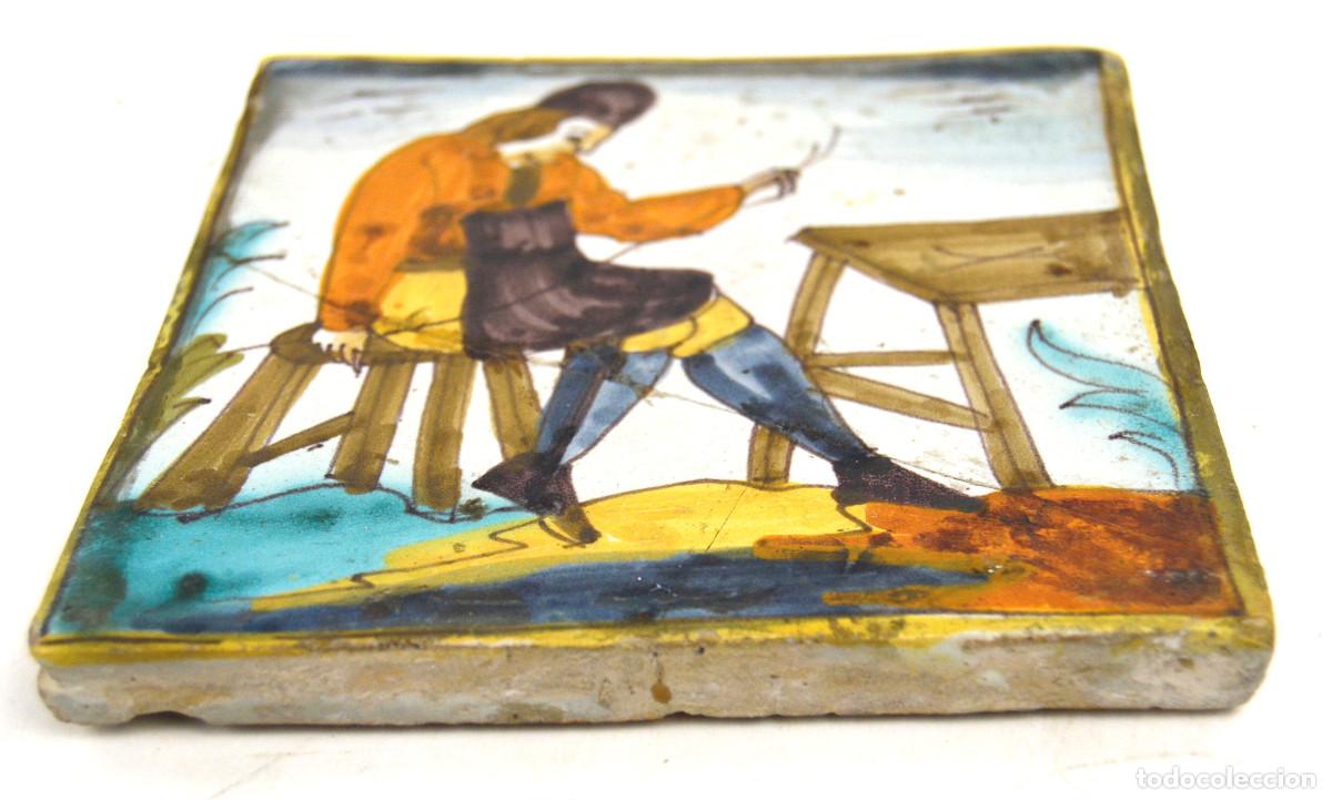 Antig&uuml;edades: AZULEJO CATAL&Aacute;N DE OFICIOS, s. XVIII - Foto 2