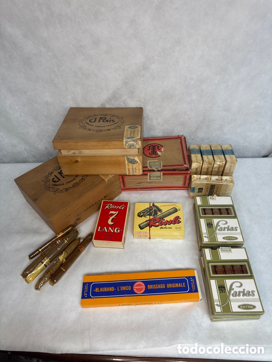 Antig&uuml;edades: Lote de puros y tabaco
