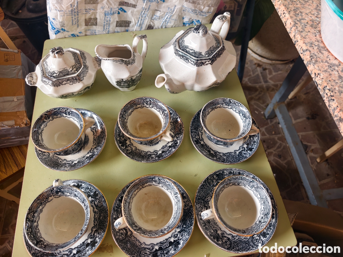 Antiguidades: antiguo juego de cafe , sellado la cartuja