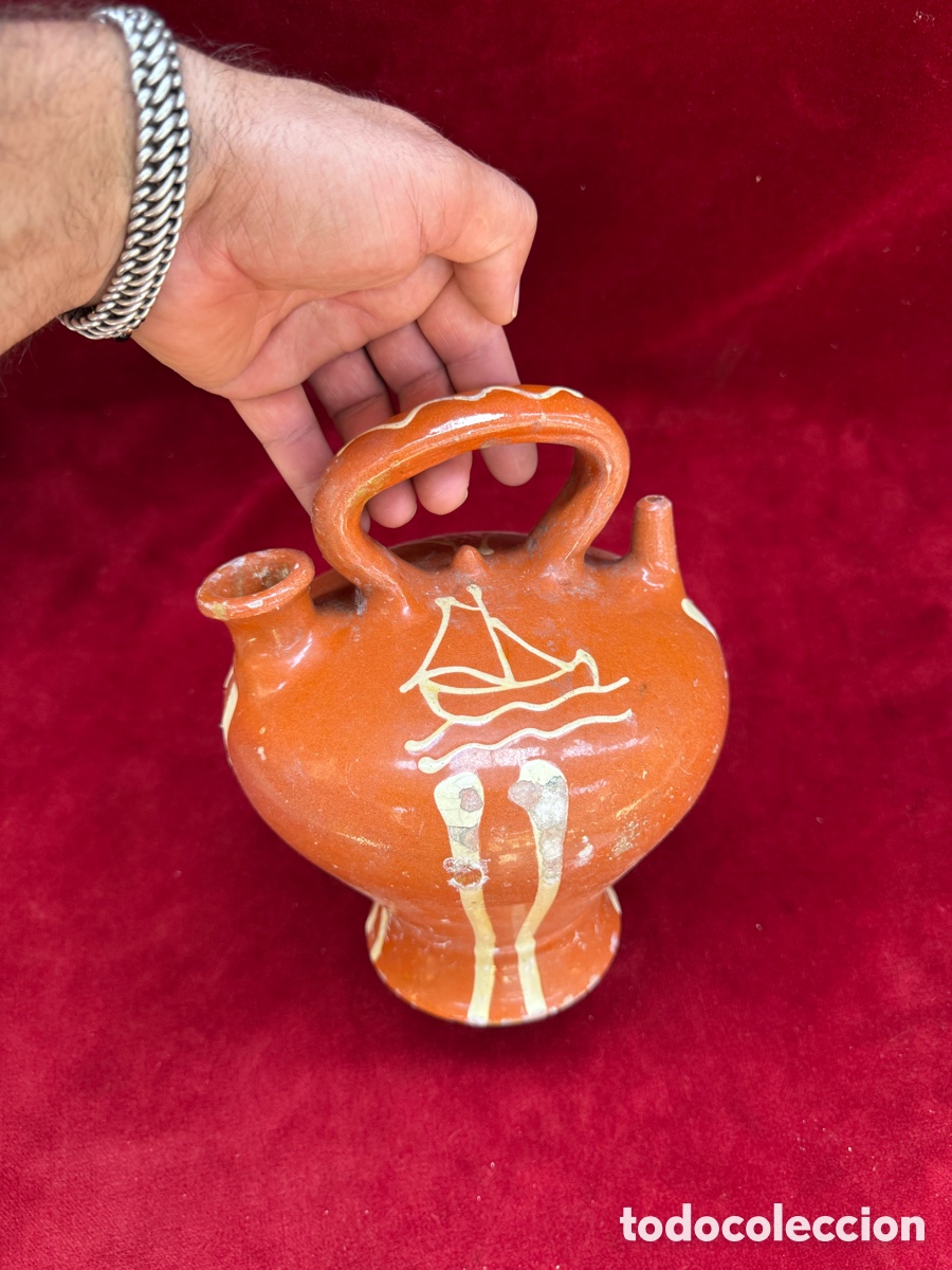 Antig&uuml;edades: Antiguo botijo de ceramica de la Bisbal! - Foto 2