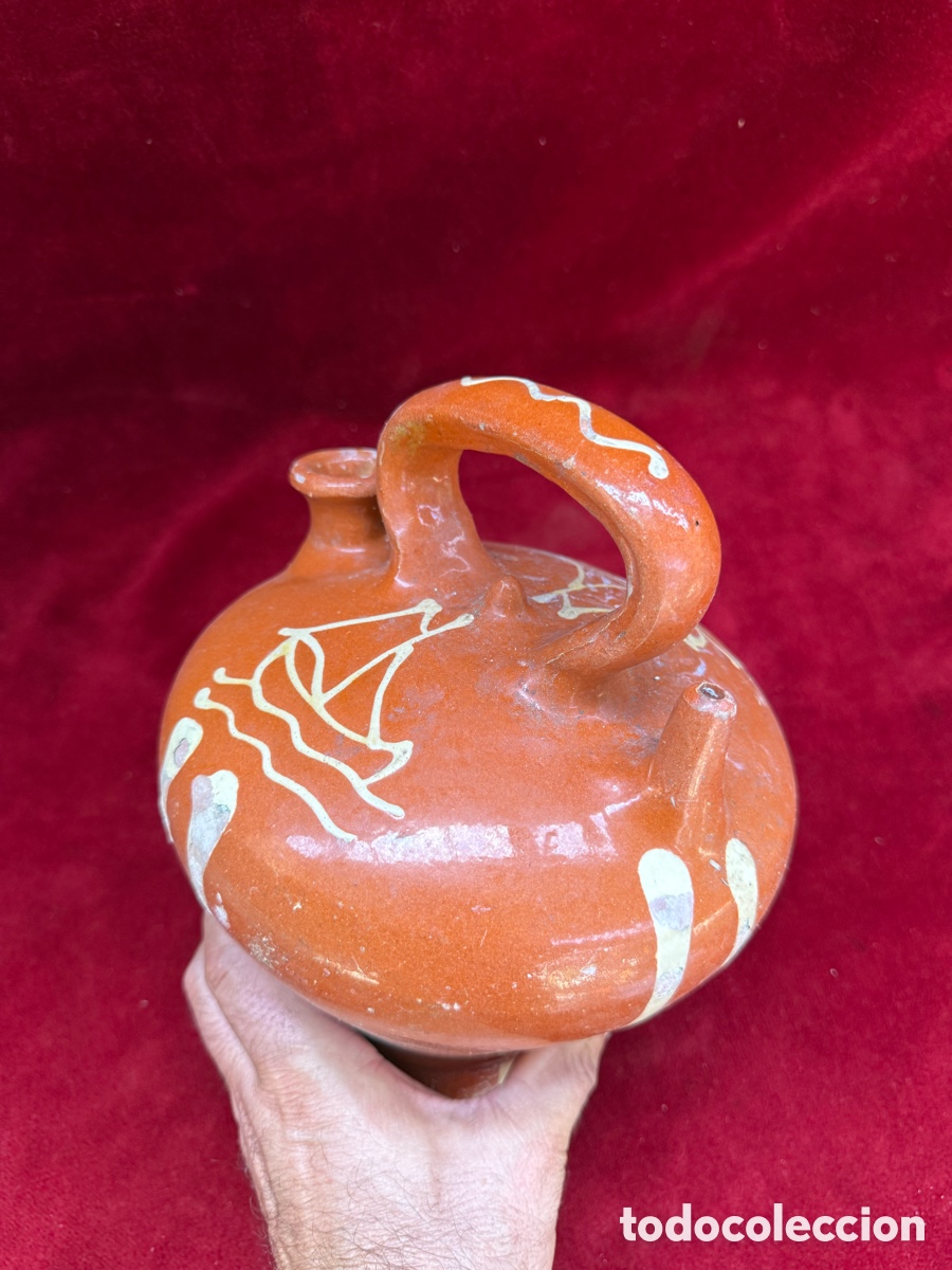 Antig&uuml;edades: Antiguo botijo de ceramica de la Bisbal! - Foto 3