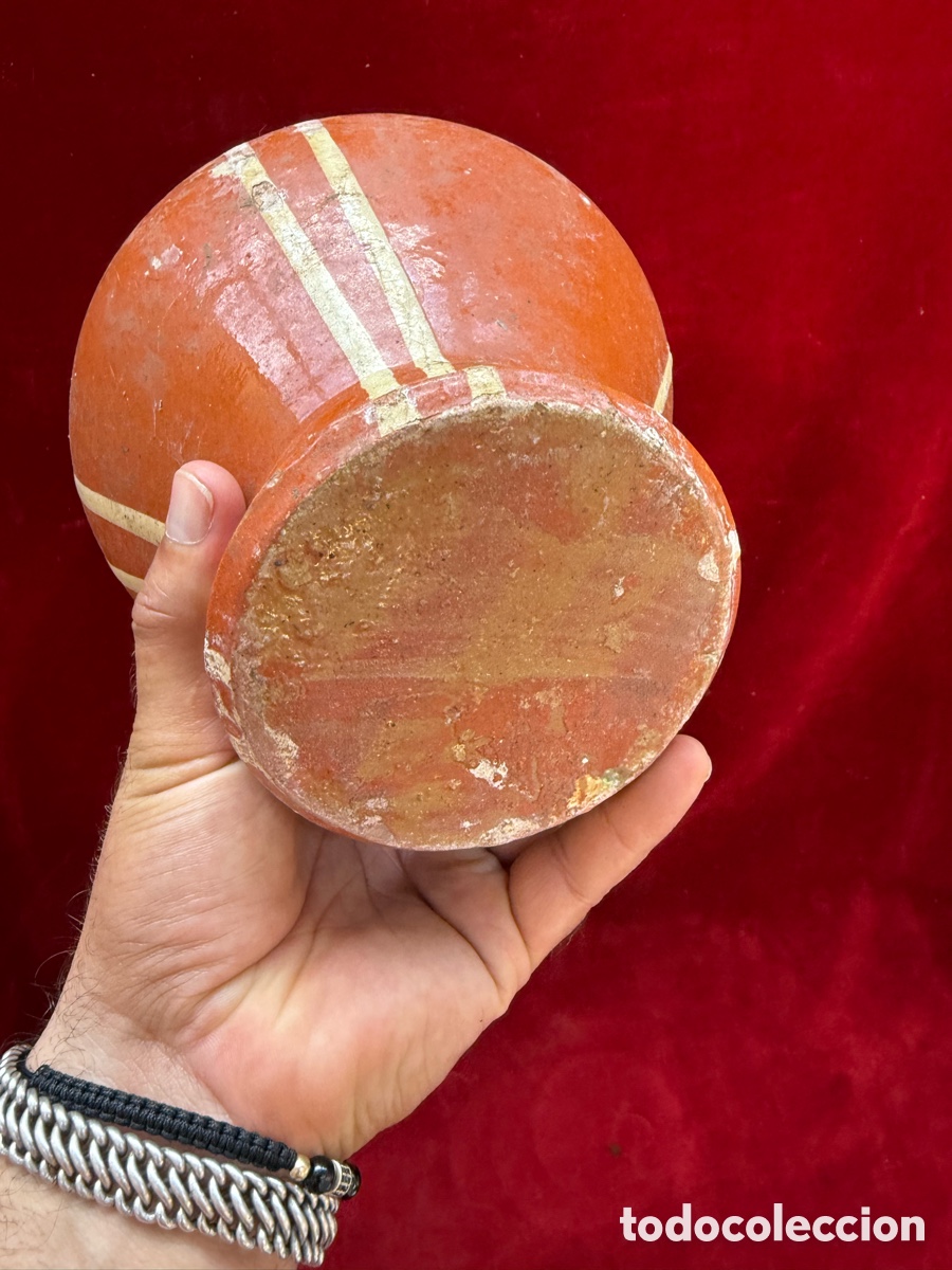 Antig&uuml;edades: Antiguo botijo de ceramica de la Bisbal! - Foto 4