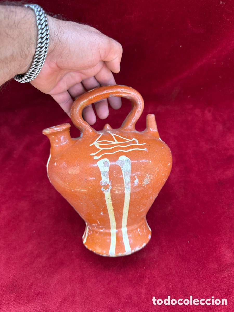 Antig&uuml;edades: Antiguo botijo de ceramica de la Bisbal!