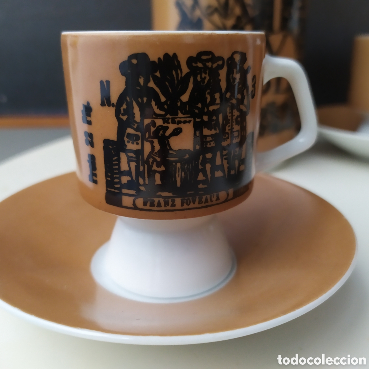 Antig&uuml;edades: Andr&eacute; Ricard para Bidasoa juego de caf&eacute; Hispalis - Foto 2