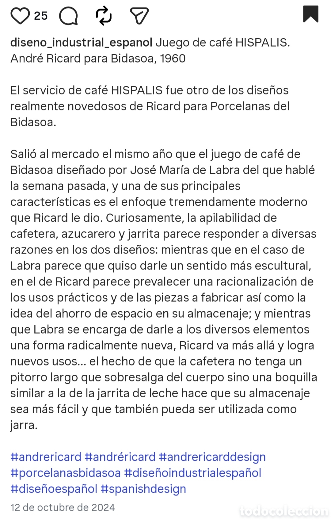 Antig&uuml;edades: Andr&eacute; Ricard para Bidasoa juego de caf&eacute; Hispalis - Foto 22