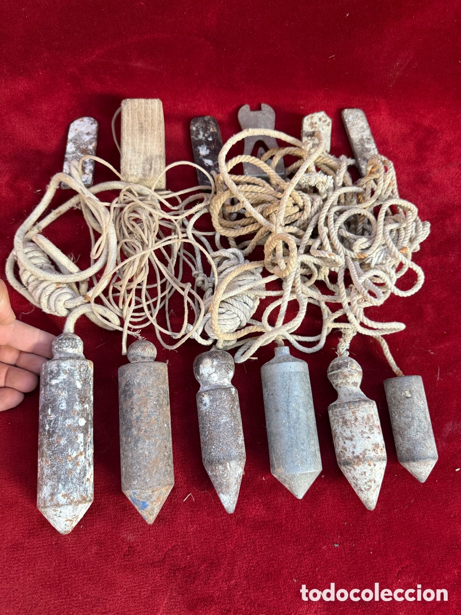 Antig&uuml;edades: Gran lote de plomadas antiguas de hierro!