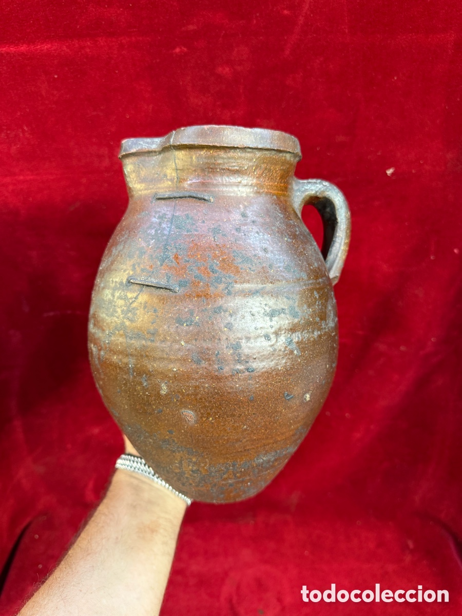 Antig&uuml;edades: Antiguo y bonito puchero de ceramica,siglo XIX