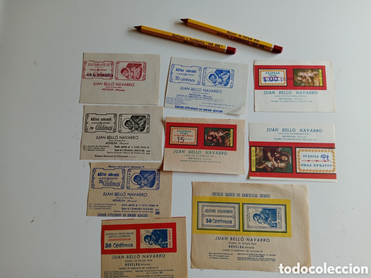 Antig&uuml;edades: AZAFRAN SAN JOS&Eacute; ETIQUETAS Y L&Aacute;PICES