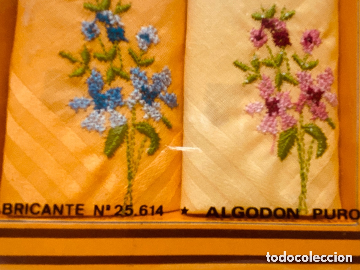 Antig&uuml;edades: Juego de 2 pa&ntilde;uelos Lui-Can. Algod&oacute;n. A estrenar - Foto 3